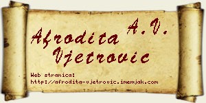 Afrodita Vjetrović vizit kartica